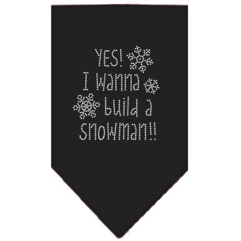 Yes I Want To Build A Snowman Rhinestone Bandana Orange Small
