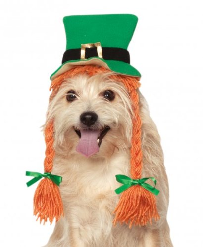 Rubie'S Costume Co St. Patty'S Day Girl Pet Costume Hat With Braids, Medium/Large