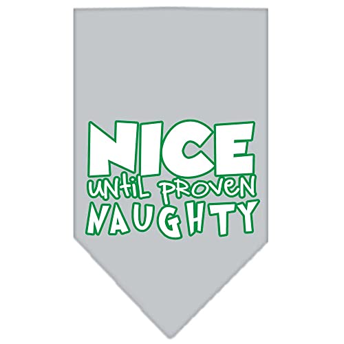 Mirage Pet Products 66-164 LGLMG Nice Until Proven Naughty Screen Lime Green Print Bandana, Large
