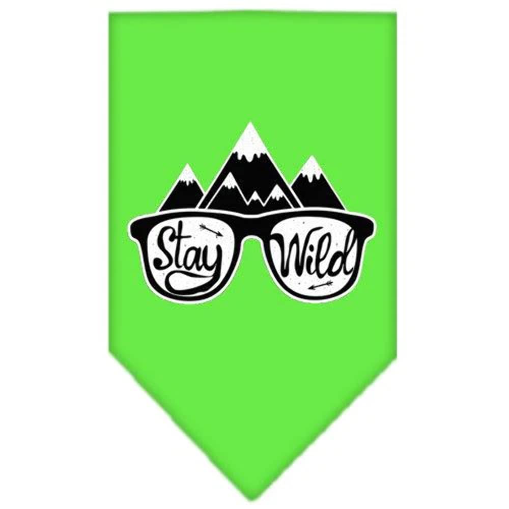 Mirage Pet Product Stay Wild Screen Print Bandana Yellow Large