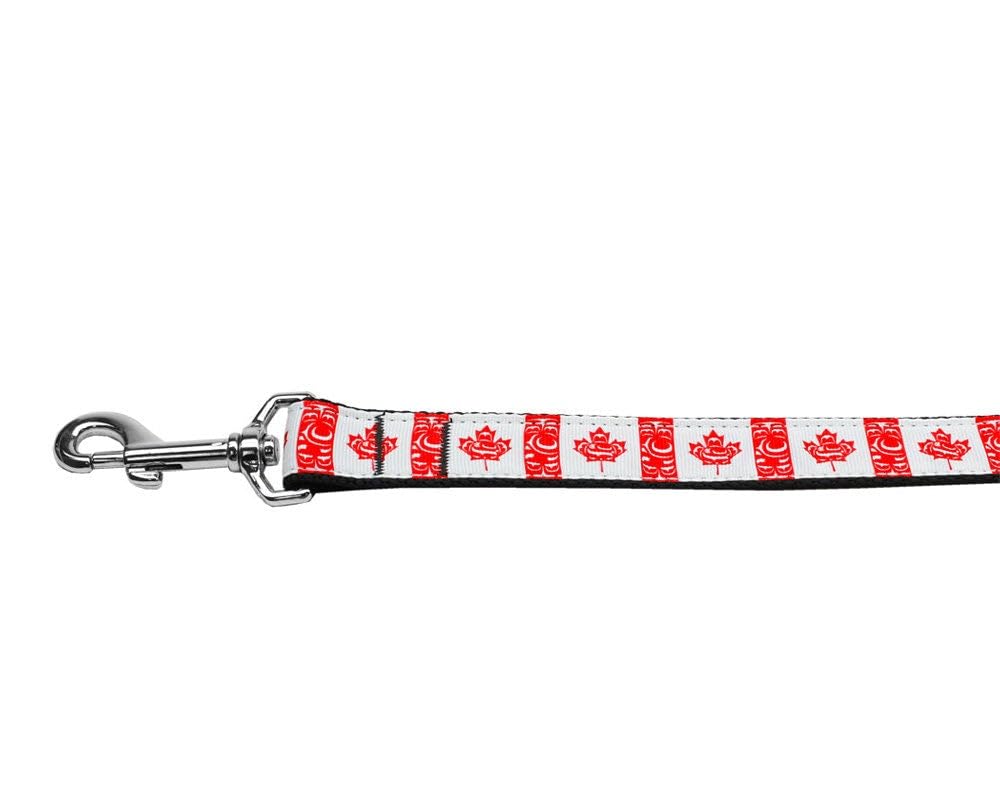 Pet Dog & Cat Nylon Collar or Leash, "Canadian Flag In Swirls" 5/8" w x 4 ft. leash