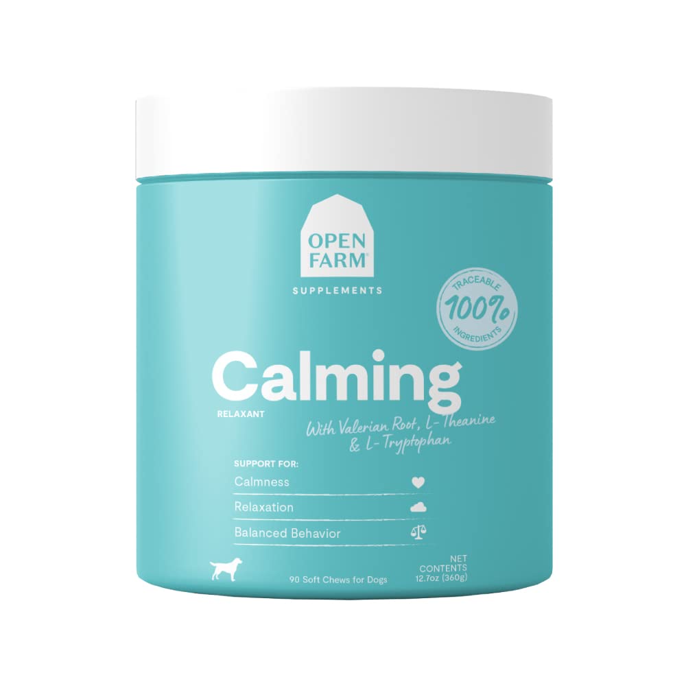 Open Farm Calming Chews, Dog Supplement, Dog Vitamins, Promote Calmness and Reduce Anxiousness Using Traceable and Vet-Approved 