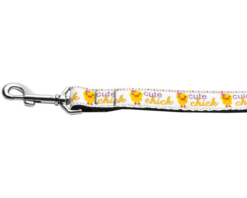 Pet Dog & Cat Nylon Collar or Leash, "Cute Chick" 3/8" w x 4 ft. leash
