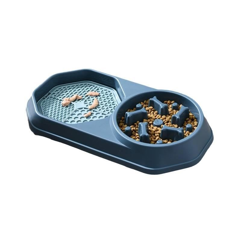 Credly Slow Feeder Pet Bowl For Cats & Dogs 2In1 Anti Choking Bowl With Treat Lick Tray BpaFree NonSlip Interactive Food Bow