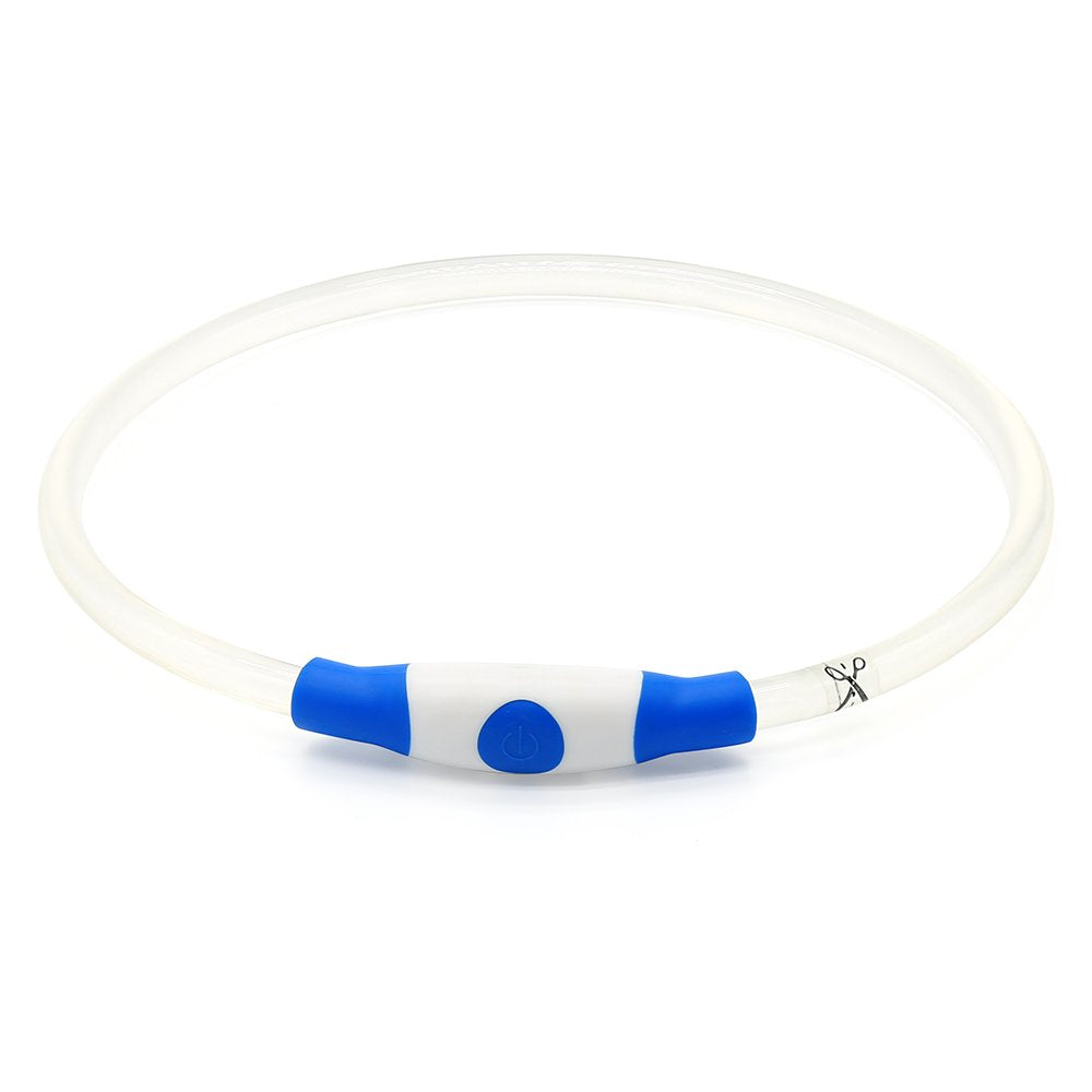 Light Up Dog Collar, Bseen Usb Rechargeable Flash Dog Necklace Light, Pet Safety Collar Makes Your Beloved Dogs Be Seen At Night For Small Medium Large Dogs(Blue)