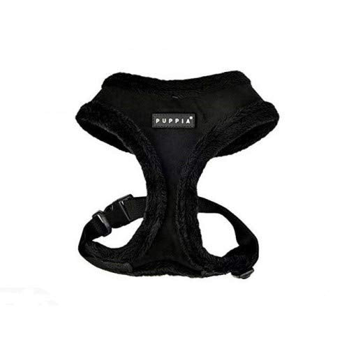 Puppia Terry Dog Harness Over-The-Head Winter Suede Warm No Choke No Pull Training Walking For Small And Medium Dog, Grey, Large
