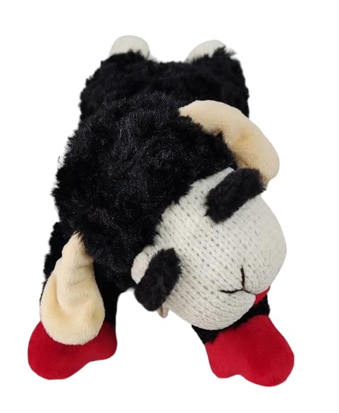 Multipet Lamb Chop Plush Dog Toy | Lamb Chop Squeaker Toy | Officially Licensed (Black, 6'')