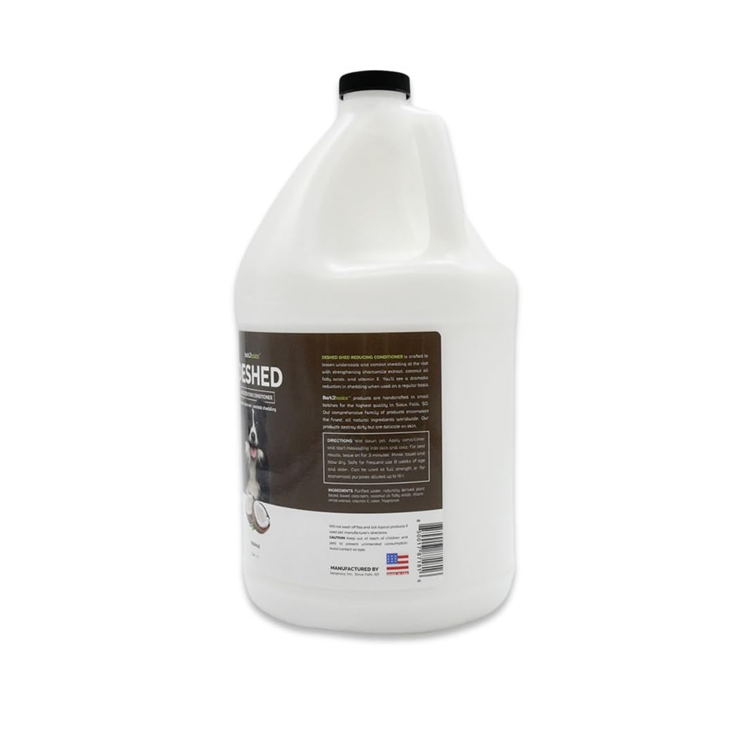 Bark2Basics Deshedding Dog Conditioner, 1 Gallon - Combats And Reduces Shedding, Removes Undercoat, Fights Excessive Hair Shed,
