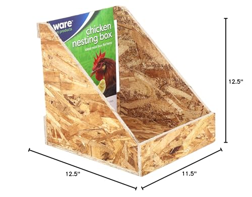 Ware Manufacturing Chicken Nesting Box, OSB Wood, Brown, 12.5"L x 11.5"W x 12.5"H, Model 01492, Single Pack