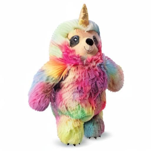 Fringe Studio Slothicorn Plush Dog Toy, Multicolor, Medium, Model 289334, Made with Faux Fur