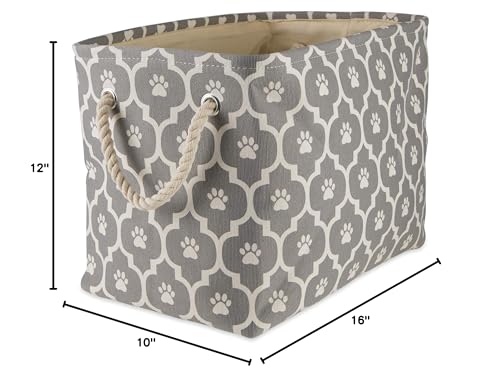 Bone Dry Pet Storage Collection Lattice Paw Print, Gray, Medium Rectangle
