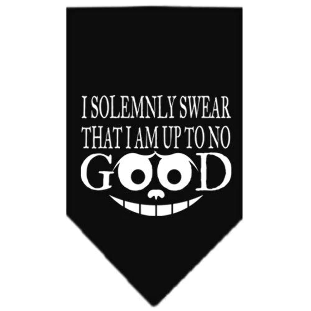 Pet and Dog Bandana Screen Printed, "I Solemnly Swear That I Am Up To No Good" Grey Small