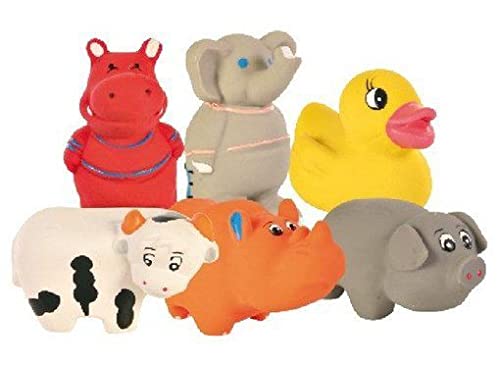 Trixie Baby Zoo Assorted Dog Toys, Latex Squeaky Chew Toy For Puppies And Small Dogs, Interactive Pet Play Toy For Fetch Chewing
