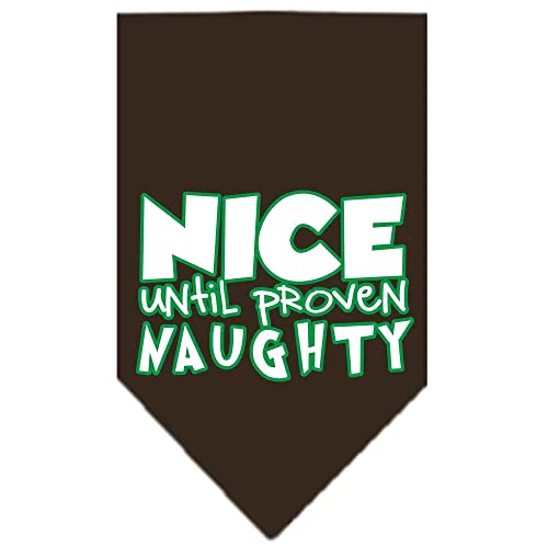 Mirage Pet Products 66-164 LGLMG Nice Until Proven Naughty Screen Lime Green Print Bandana, Large