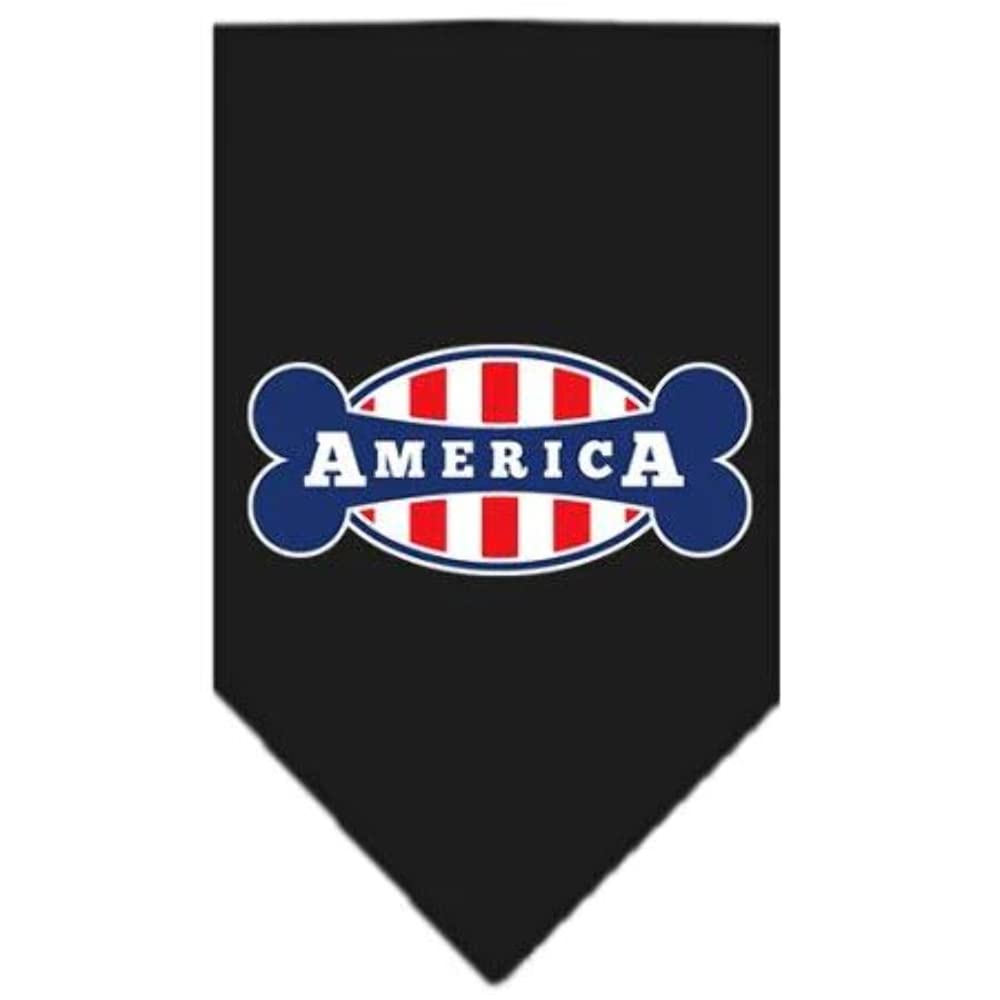 Mirage Pet Products Bonely in America Screen Print Bandana Grey, Large