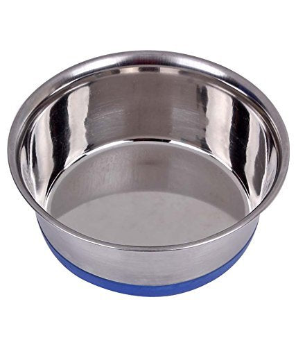 Pet Heavy Dog Bowl (Red) Export Quality With 100% Silicon Bonded Rubber Base Stainless Steel Dog Food Bowl Feeder Bowls Pet Bowl