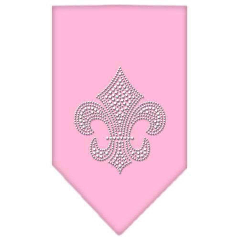 Pet and Dog Bandana Rhinestone, Fleur De Lis Light Pink Small