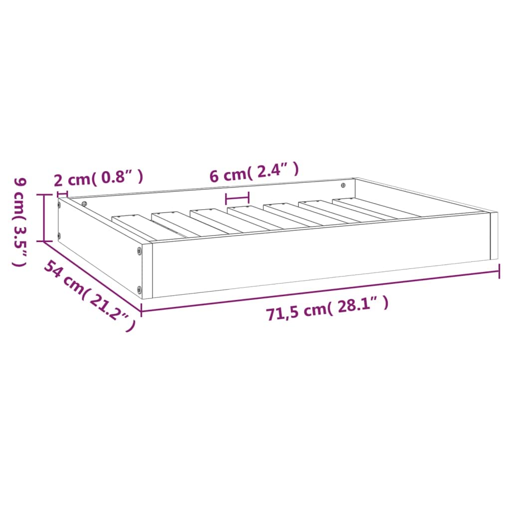 vidaXL Solid Wood Pine Dog Bed, ic Design, Timber Pet Bed with Easy Assembly and Perfect Dimensions for Small to Medium Dogs, Pe