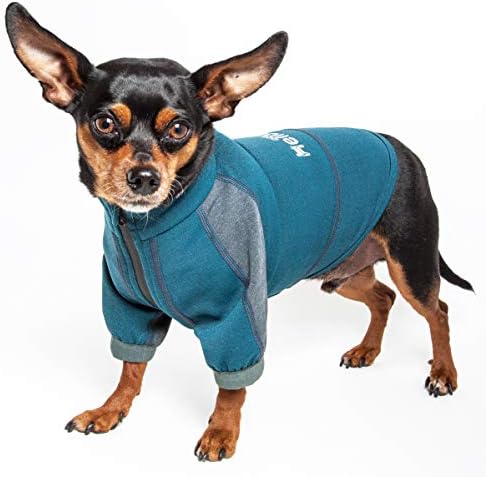 Dog Helios  Eboneflow Mediumweight 4Waystretch Flexible And Breathable Performance Dog Yoga Tshirt, Ocean Blue / Grey  Lar