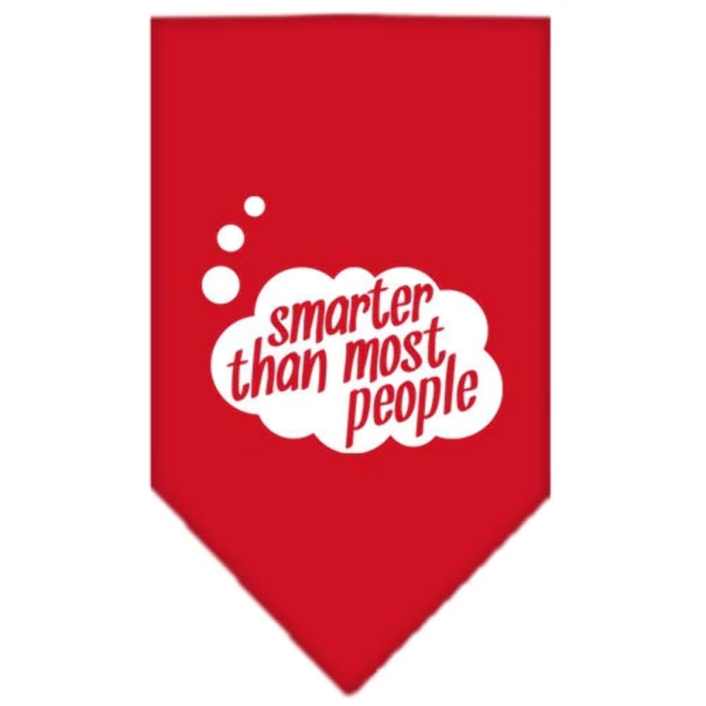 Pet and Dog Bandana Screen Printed, "Smarter Than Most People" Bright Pink Large