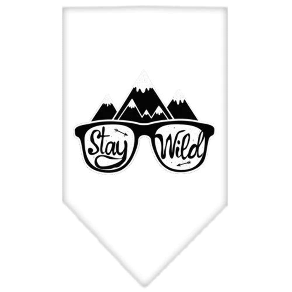 Mirage Pet Product Stay Wild Screen Print Bandana White Small