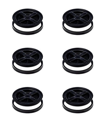 5 Gallon Black Gamma Seal Lid- 6 Pack
