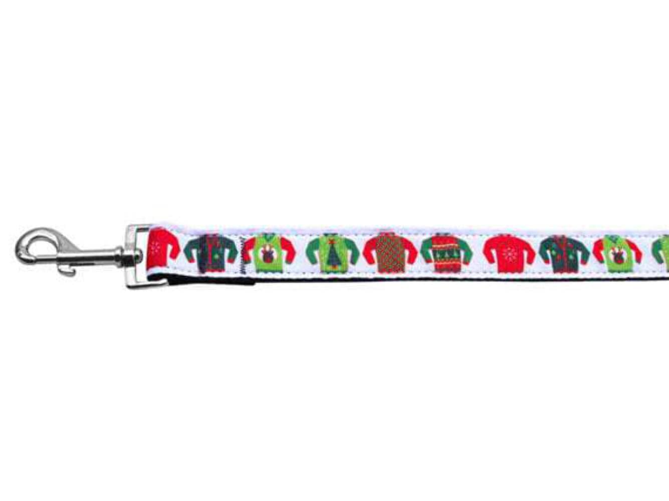 Christmas Pet Dog & Cat Nylon Collar or Leash, "Ugly Sweater" SM Collar