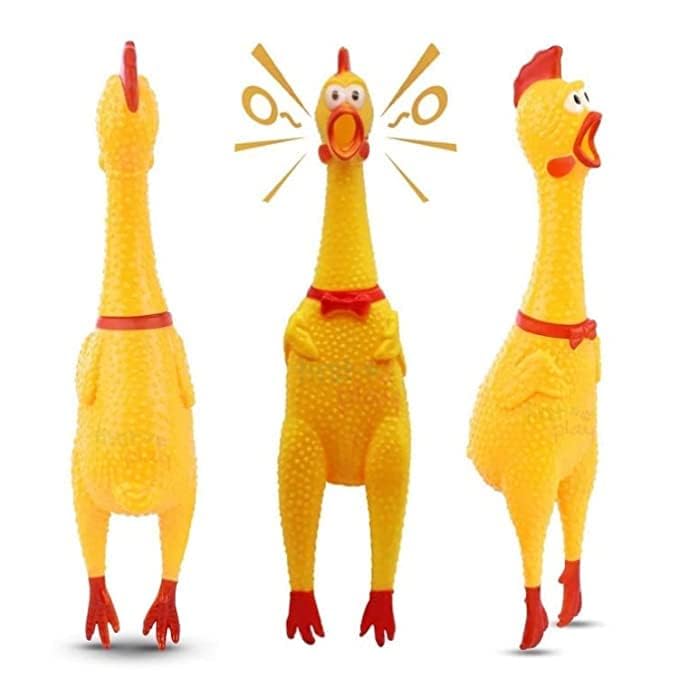 Agirav Natural Latex Rubber Squeaky (Chicken) Dog Chew Toy | Suitable For Puppy, XSmall To Small Dogs (010Kgs) | Durable, Anim