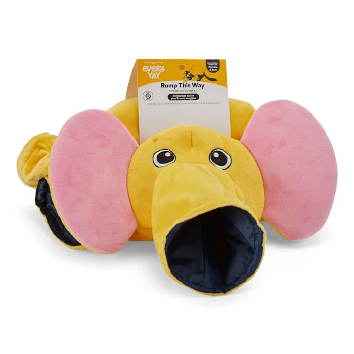 Everyyay Romp This Way Elephant Ferret Tunnel & Cuddle Blanket, 23.6' L X 17.7' W