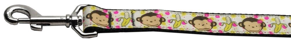 Pet Dog and Cat Nylon Collar or Leash, "Monkeys & Bananas" 5/8" w x 6 ft. leash