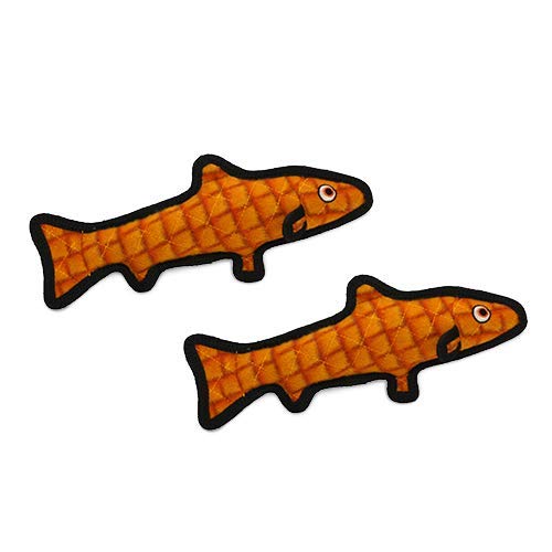 TUFFY : (2 Pack Trout Dog Toy: Ultra Durable Plush Toy with Multiple Layers & Reinforced Seams, Washable and Floats, Original Co