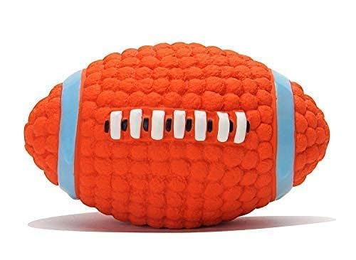 Psk Pet Mart Dog Latex Squeaky Rugby Ball Toy, Squeaky Sound Interactive Dog Fetch And Play Toy (Small)