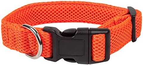 Pet Life  Aero Mesh 360 Degree Dual Sided Comfortable And Breathable Adjustable Mesh Dog Collar, Orange  Small