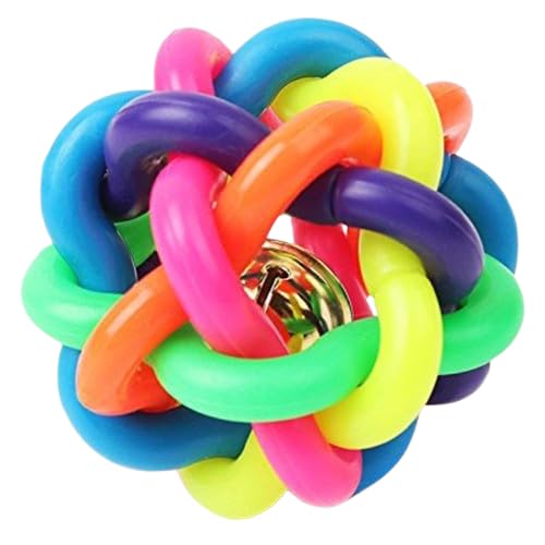 The Dds Store Multicolour Wire Knot Rubber Ball Toy With Bell For Playing And Training Small Dogs Pack Of 1