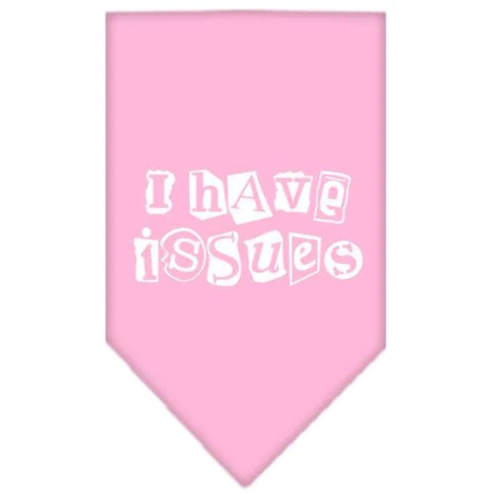 Mirage Pet Products I Have Issues Screen Print Bandana for Pets, Large, Light Pink