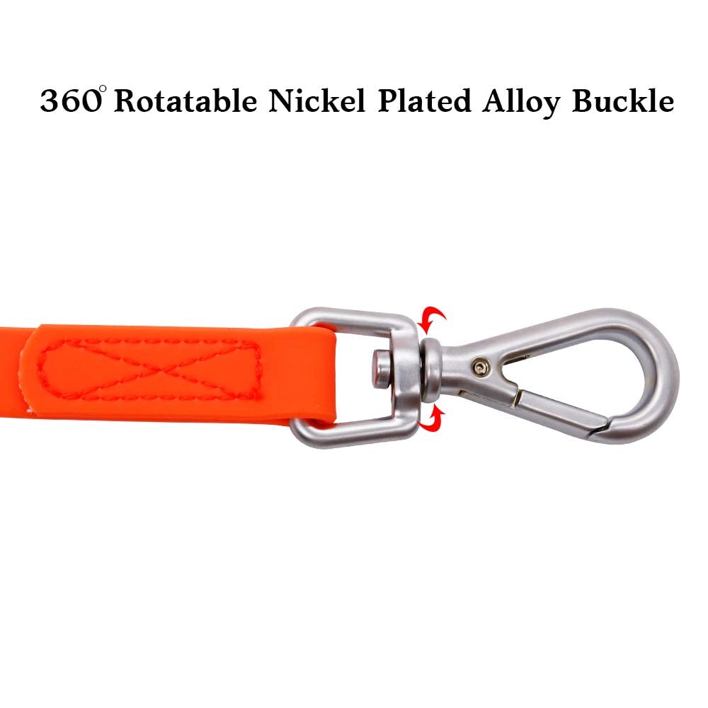 Waterproof Dog Training Leash 50Ft 30Ft 15Ft 10Ft 5Ft Heavy Duty Recall Long Lead For Large Medium Small Dogs (15Ft, Orange)