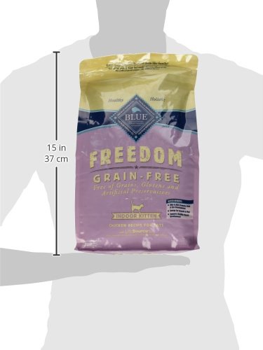 Blue Buffalo Freedom Grain-Free Indoor Dry Kitten Food with DHA, Complete & Balanced Nutrition for Kittens, Chicken Recipe, 5-lb