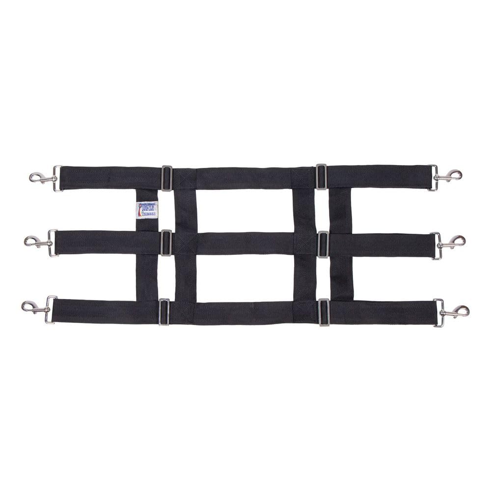 Dura-Tech Nylon Web Stall Guard | Color Black | Adjustable & Durable | Allows Horse Interaction | Easy Installation