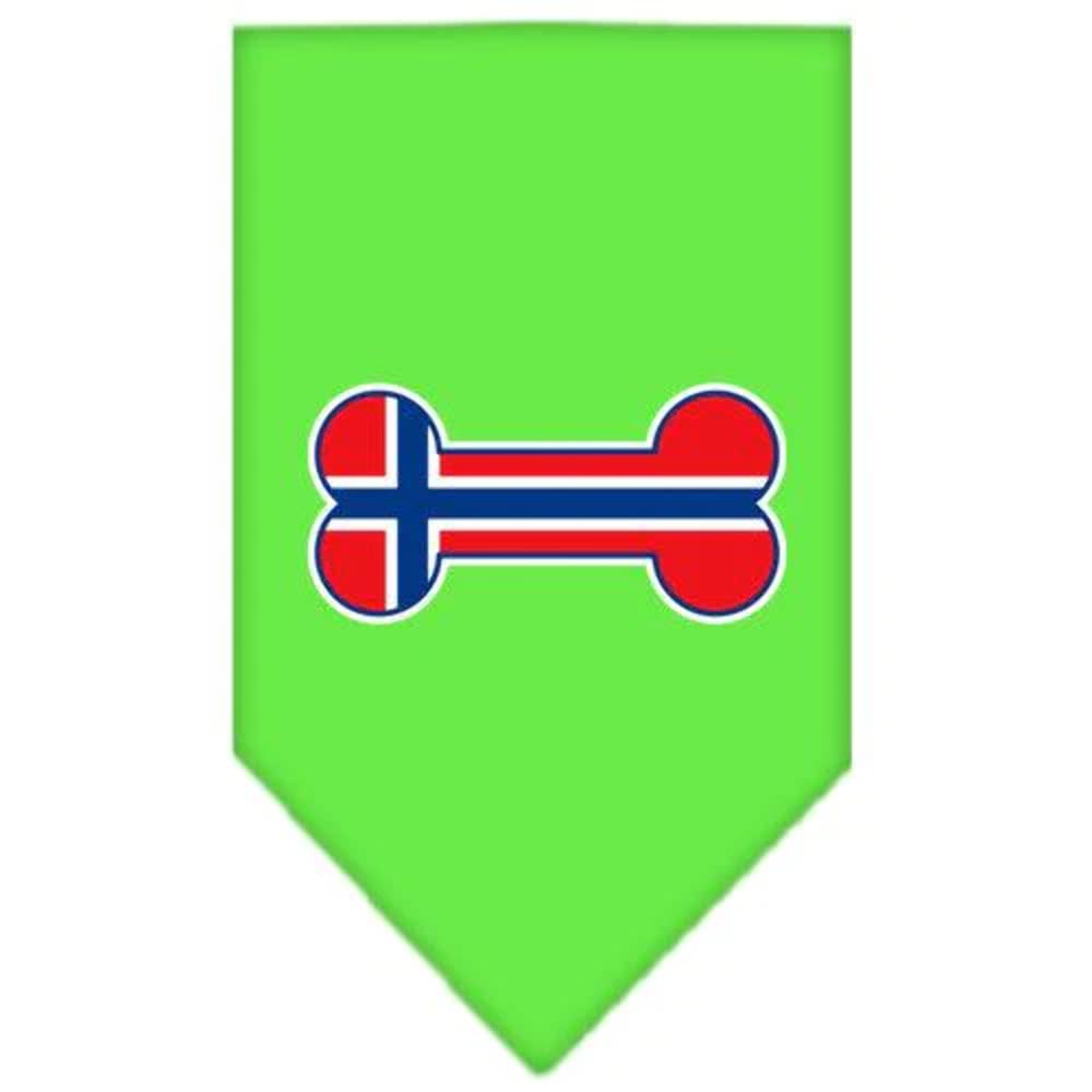 Mirage Pet Products Bone Flag Norway Screen Print Bandana for Pets, Large, Yellow