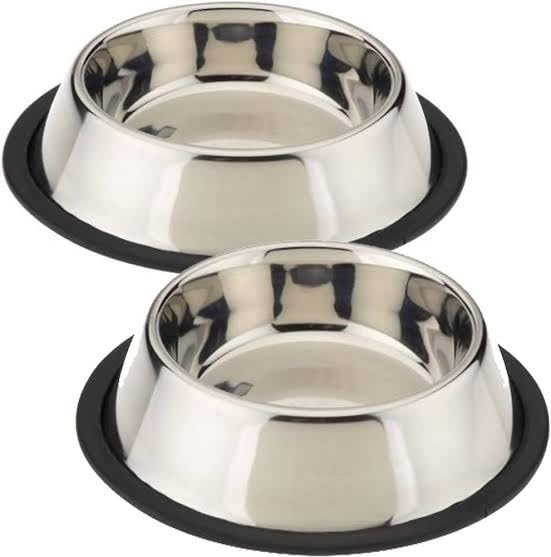 Pet & Vet Stainless Steel Pet Bowl,500Ml Pack Of 2, [Cat,Dog]