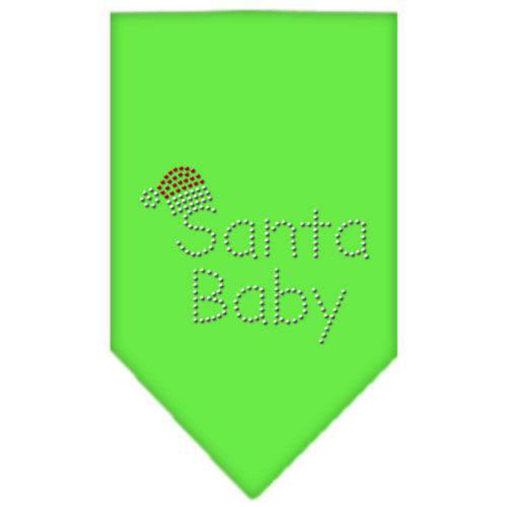Christmas Pet and Dog Bandana Rhinestone, Santa Baby Purple Small