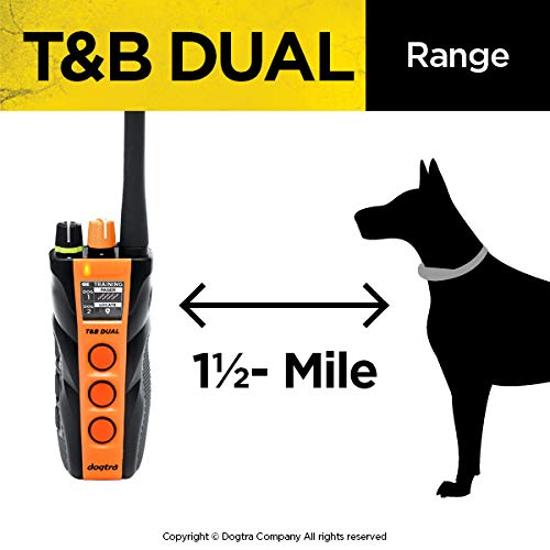 Dogtra T&B Dual Dial 2-Dogs Remote Training And Beeper Collar - 1.5-Mile-Long Range, Sports Upland Hunting, Fully Waterproof, Re