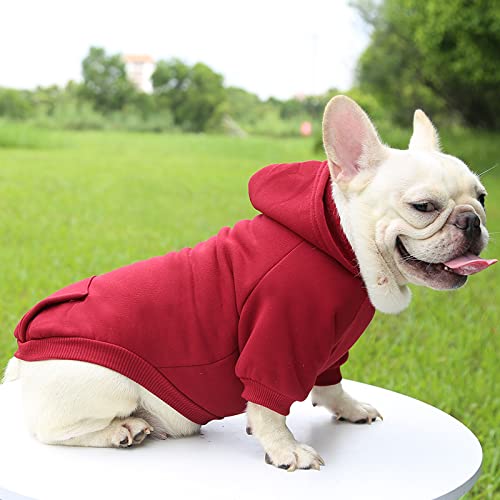 Tapbull Dog Dresses, Fashionable Pet Dog Sweatshirt Clothes In Dark Colors, Cute Cat Birthday Dress Outfit (Red/Blue/Orange 3-Pa