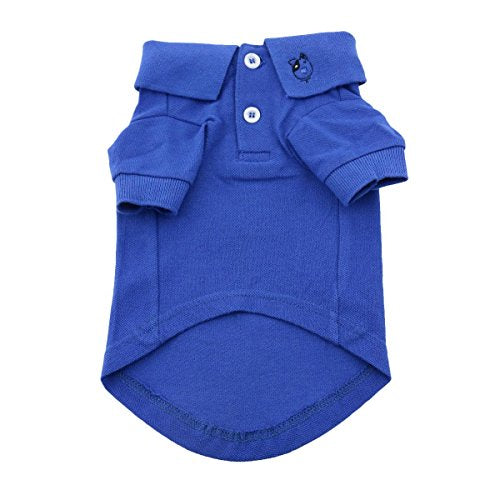 DOGGIE DESIGN Solid Dog Polo Shirt, Large, Cotton, Nautical Blue, Stylish & Comfortable for All Occasions