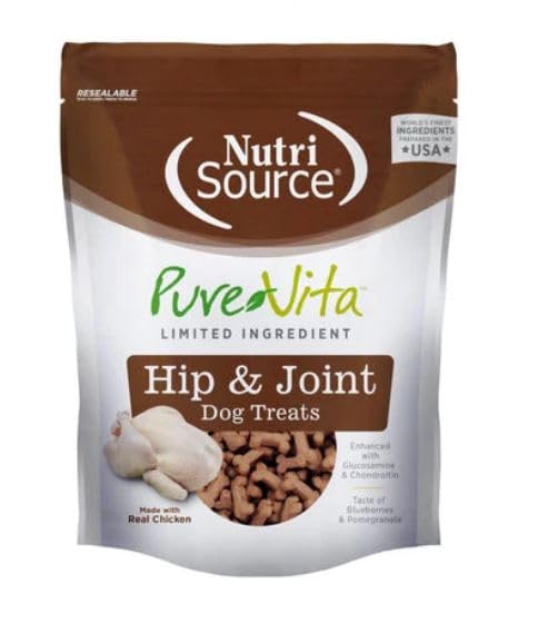 Pure Vita Hip And Joint Dog Treats With Real Chicken, 6 Ounces (3-Pack)