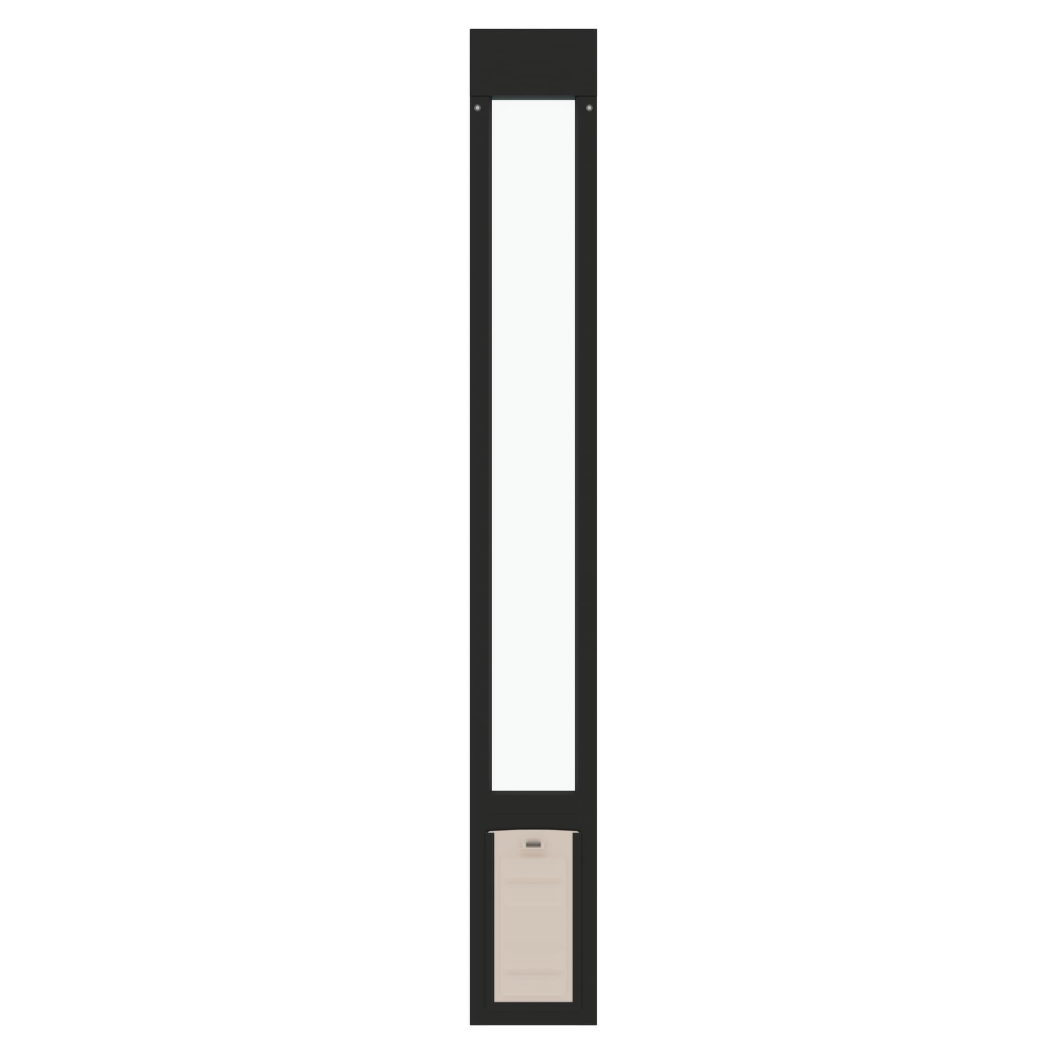 Liberty Pet Door For Sliding Glass Door | Aluminum Frame With Closing Cover | For Home & Rentals | Clear Glass | Black, Small Fl