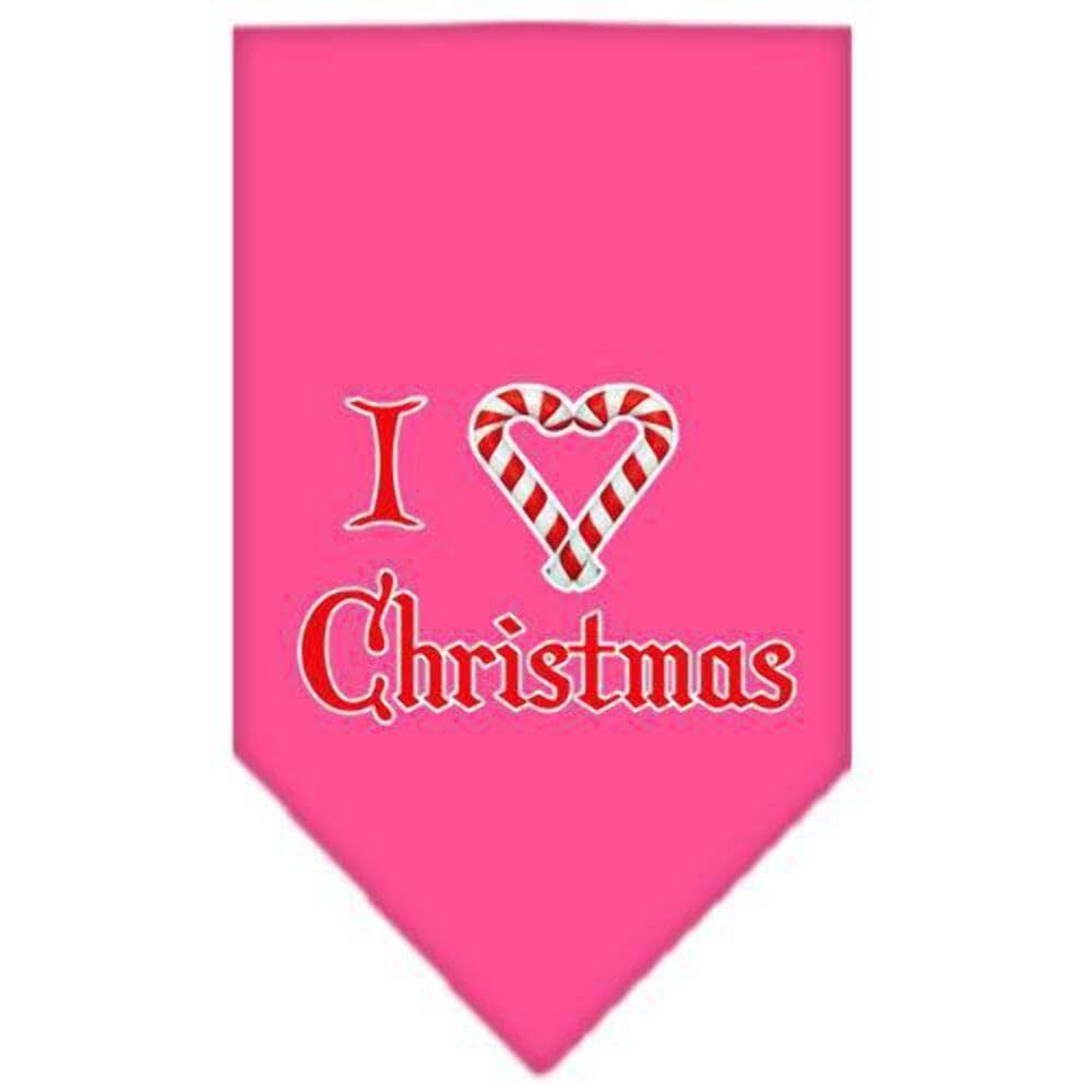 Mirage Pet Products Heart Christmas Screen Print Bandana for Pets, Large, Black