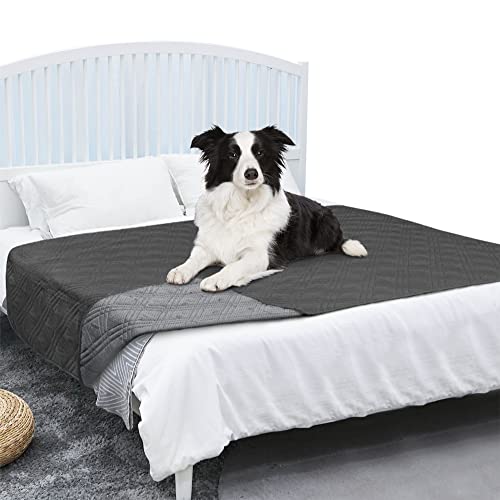 Petami Waterproof Couch Cover For Dogs, Waterproof Pet Blanket, Reversible Furniture Cover Sofa Protector For Pet Cat Bed, Washable Waterproof Blanket Dog Cover For Couch Seat, 102X82 Gray