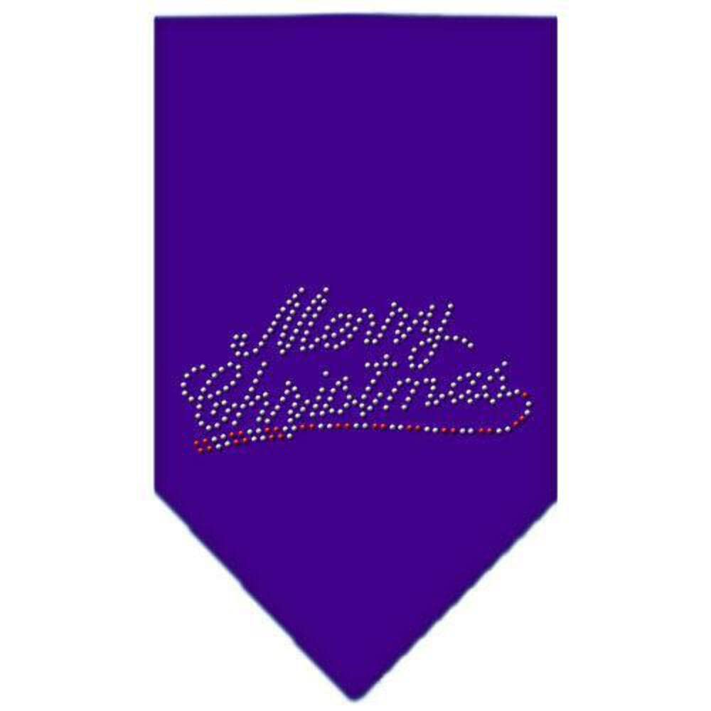 Mirage Pet Products Merry Christmas Rhinestone Bandana, Small, Purple