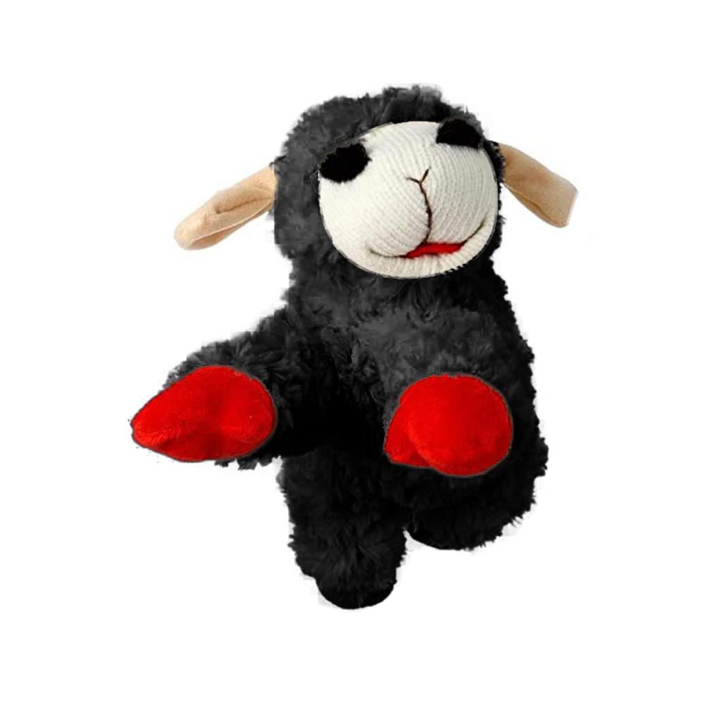 Multipet Lamb Chop Plush Dog Toy | Lamb Chop Squeaker Toy | Officially Licensed (Black, 6'')